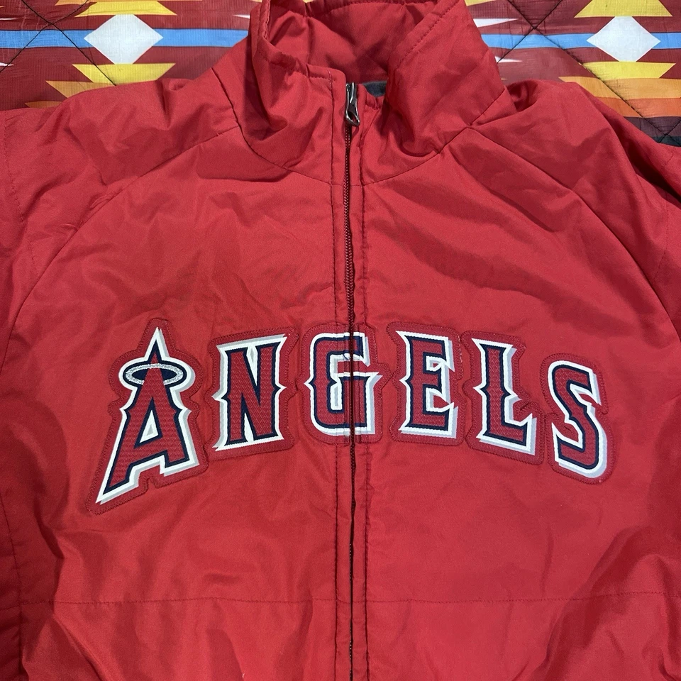 Majestic MLB Anaheim Angels Red Jacket Size Youth Size Medium Full Zip - Image 4 of 4