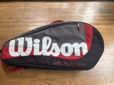 Wilson Pro Staff Super 3-4 Tennis Racquet Bag - Gray/Red/Black - Shoulder Strap