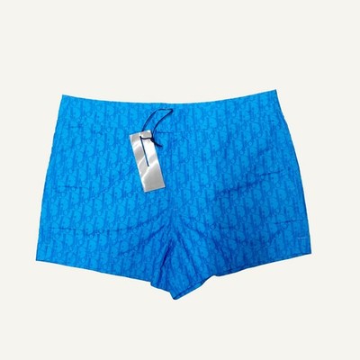 100 % AUTHENTISCH CHRISTIAN DIOR HERREN SCHWIMMEN BADESHORTS GRÖSSE W 30 BLAU SCHRÄG