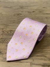 Bulgari Pink Silk Tie with Orange and White Dot Pattern