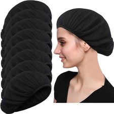 8 Pack Chef Hat Kitchen Cooking Chef Cap Adjustable Food Service Hair Nets Re...