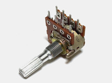 1pcs - ALPS 250KA 705P Volume Dual Step Carbon Potentiometer Knurled Shaft Japan