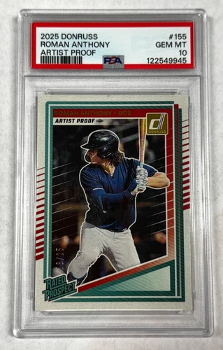 Roman Anthony Rated Prospect /25 Artist Proof 2025 Panini Donruss #155 PSA 10