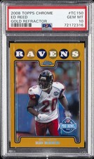 2008 TOPPS CHROME GOLD REFRACTOR #TC150 ED REED 51/199 PSA 10