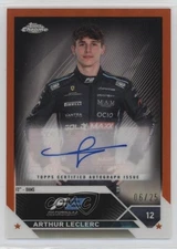 2023 Topps Chrome Formula 1 Orange Refractor /25 Arthur Leclerc #CAC-AL Auto 6m7