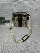 Coach Bag Signature Swingpack Beige Brown Detachable Adjustable Strap Crossbody