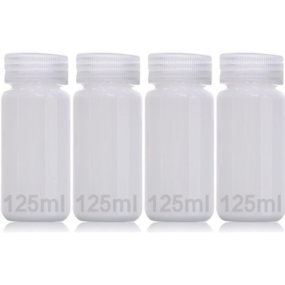 Kunststoff Flasche 125ml Weithals Laborflasche aus HDPE 4er Pack