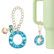 Letter Charm for Stanley Tumbler Cup, Bow Heart Initial O Letter Charm, Blue