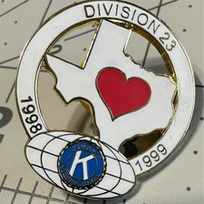 Kiwanis International Division 23 Texas Heart 1998-1999 Enamel Lapel Pin