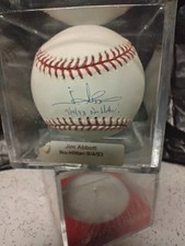Autographer baseball of Jim Abbott