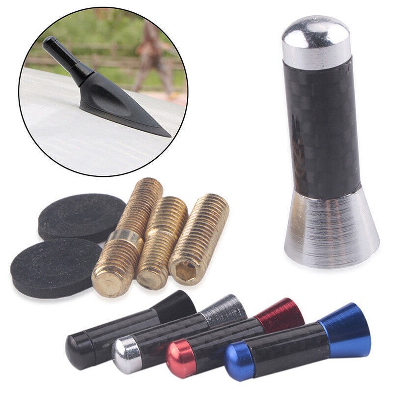 1.38-inch Carbon Fiber Short Car Radio Antenna with Screw Kit