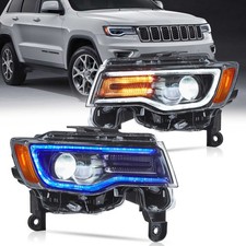 VLAND Paar LED Scheinwerfer für Jeep Grand Cherokee 2014–2022 Blue DRL Start-up