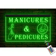 Manicures Pedicures Nail Care Beauty Dual Color Two Tone illuminated Neon Sign