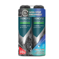 Rexona Men Spray Deodorant Natural Cool Charcoal Detox 2 x 135ml 