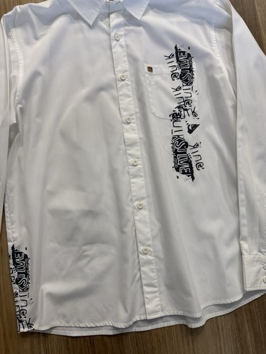 Camisa De Colección Años 00 Quiksilver Surf Wear Manga Larga Abotonada Talla Y2K Grande - Imagen 3 de 5