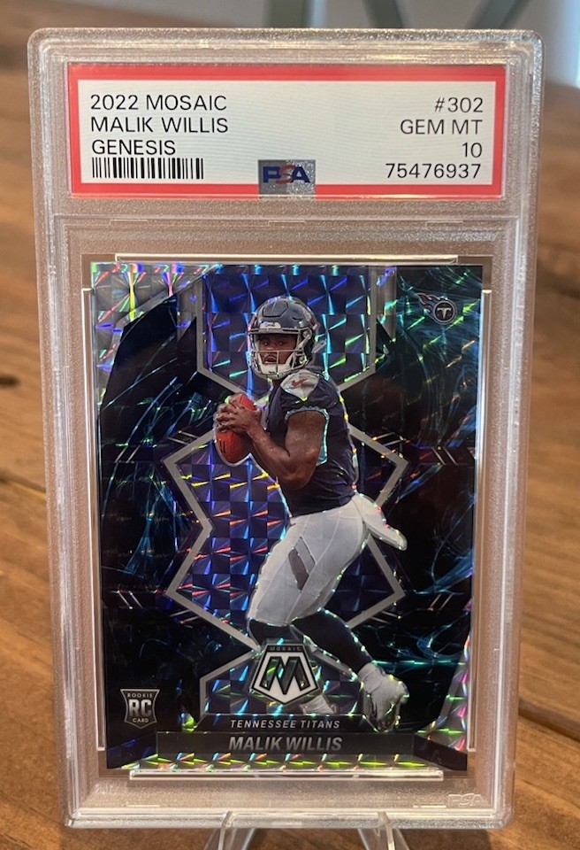 2022 Panini Mosaic Malik Willis #302 PSA 10 TRUE Genesis Case Hit Miami Dolphins