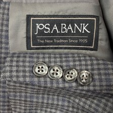 Jos. A. Bank Sport Coat Men 52 Regular Grey Blue Wool Executive Blazer