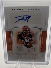 2019 NATIONAL TREASURES AUTO AUTOGRAPH RODNEY ANDERSON ROOKIE CARD #/99 A134. rookie card picture
