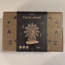 Sealed Rolife Ferris Wheel Wood Model Kit 278pcs TGN01 Rotating Music Robotime 