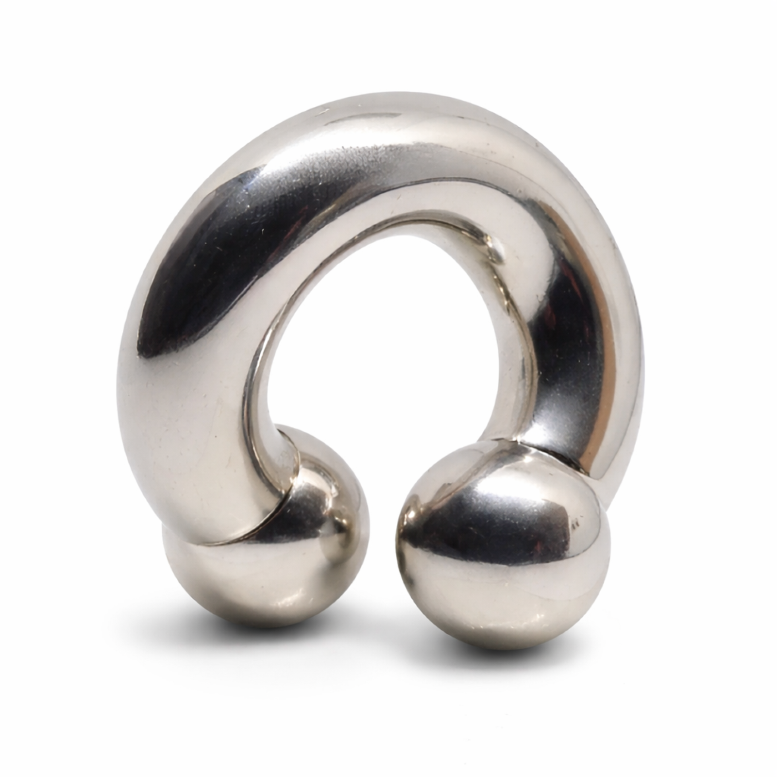 Horseshoe Twist 12mm Balls Heavy Gauge 10mm 00g Curve Piercing Bar Prince Albert