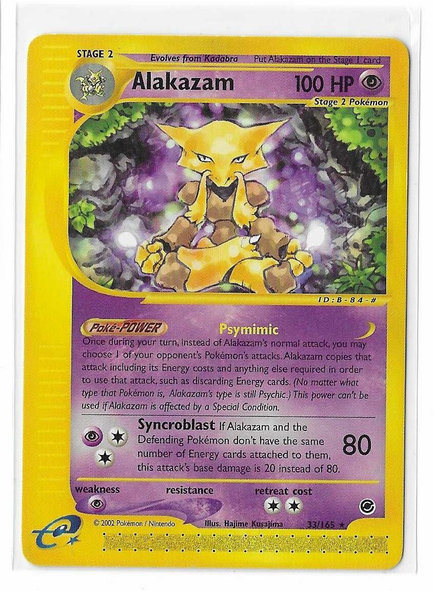 Alakazam 33/165 Non Holo Rare Expedition WOTC E-Reader Pokemon TCG Card NM