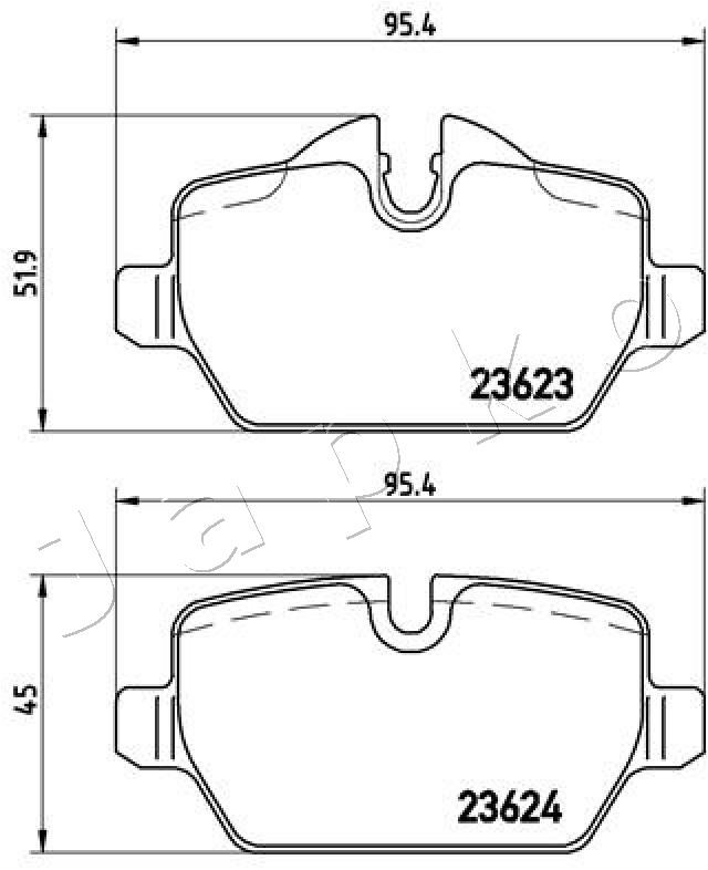 Fits JAPKO 510100 BRAKE PAD SET, DISC BRAKE