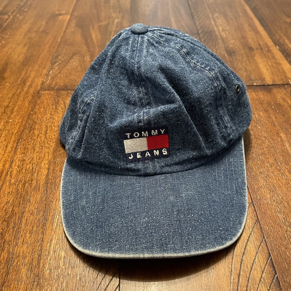 Tommy Jeans Sombrero Gorra Correa Trasera Azul Denim Parche Bordado Para Hombre Logo Clásico Foto 2 de 4