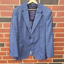 Hugo Boss Lanificio Tesse Biella Virgin Wool Navy Blue 2 Button Blazer Sz 46R