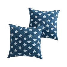 Outdoor 17-inch Square Decorative Throw Pillow, 2-Pack 2 Count Stars
