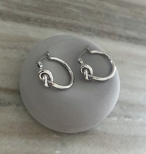 Knot Hoop Earrings Gold Hoops Silver Hoops Minimalist Knot Earrings 22mm