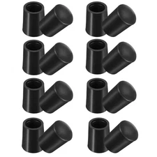 Round Plastic Hole Plugs 0.3 Inch, 16 Pack Tubing Insert End Cap, Black