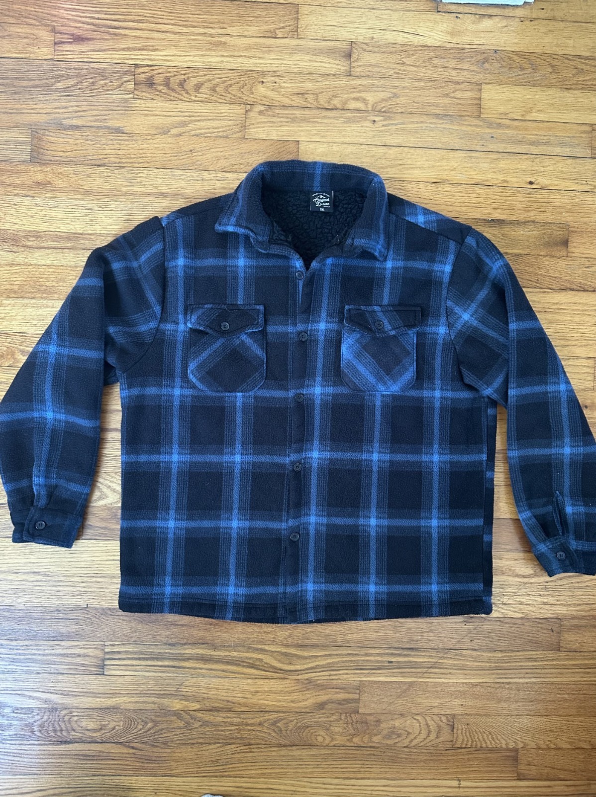 Men's Shearling Fleece Lined Plaid Button Up Shirt Jacket Cold Weather Flannel thumbnail 3