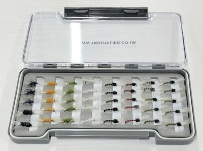 40 Barbless Thorax Buzzer and Shipman Buzzer, Box Set, Mixed Size, TroutfliesUK