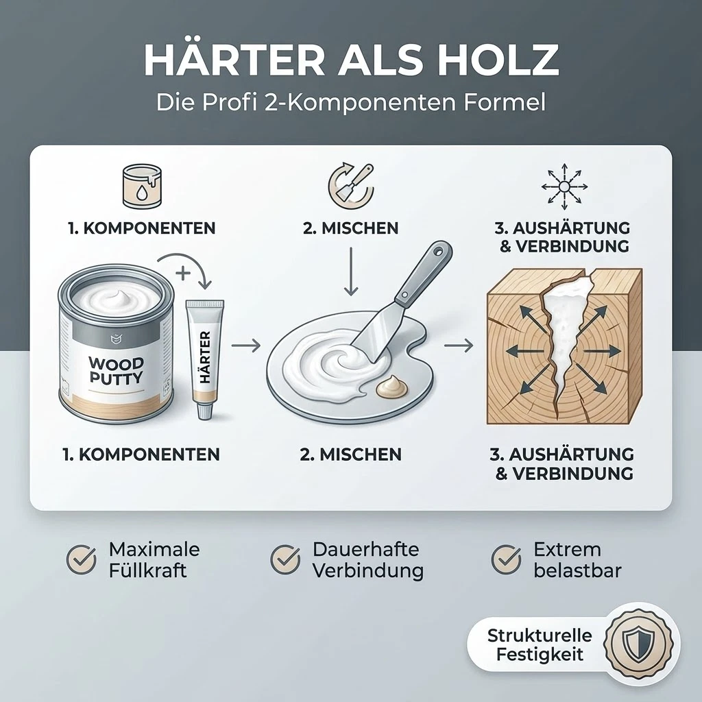 2K Holzkitt Spachtel Holzspachtelmasse Holzfüller Füllstoff Außenbereich 125ml