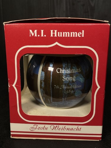7th Edition M.I. Hummel 1989 “Christmas Song” Glass Hanging Ornament-NIB - Picture 7 of 11