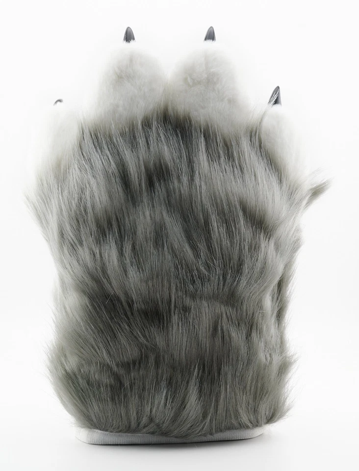 Guantes Pata Peludo Fursuit Gato Lobo Perro Zorro Pata de Mano Disfraz de Halloween - VENDEDOR DE EE. UU. Foto 3 de 4