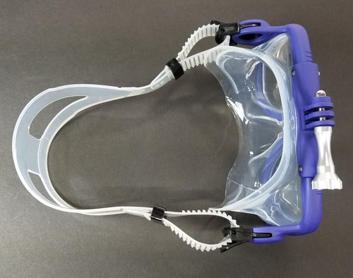 NEU Octomask Standard Tauchmaske GoPro Hero Kamerahalterung blau/klar - Bild 10 von 16