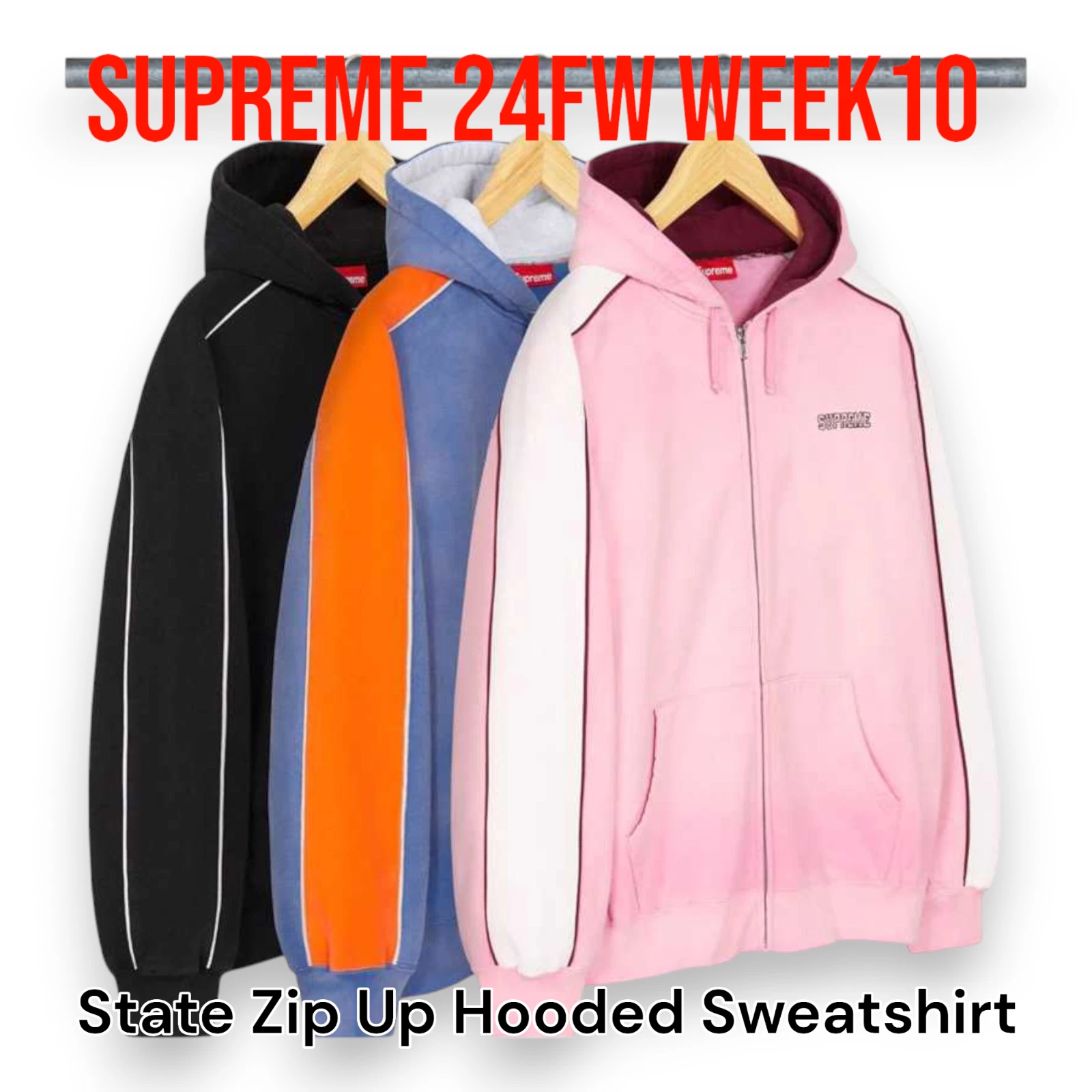 Sweat à capuche zippé Supreme 24FW semaine 10 état unisexe JAPON produits neufs