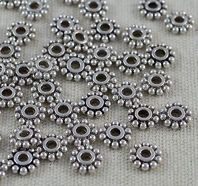 50 StГјck Zwischenperlen 5mm Spacer Antiksilber Blume Perlen 3198 