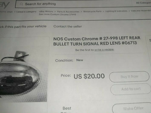 4 Aftermarket Bullet Style Turn Signals from Custom Chrome - Picture 5 of 5