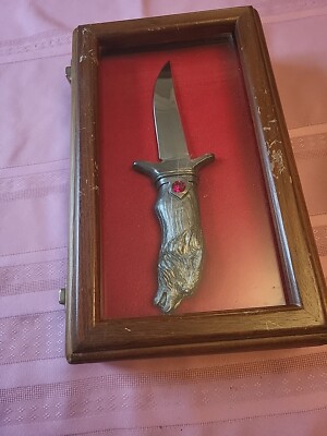 Michael Ricker Pewter Limited Edition #343/775 ''Wolf Blade'' Knife/Display Case