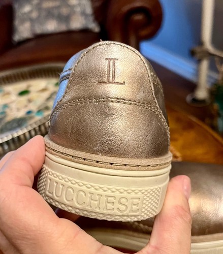 Lucchese leather sneakers W 8.5 Metallic copper gold 8X Stapleton Collection - Picture 8 of 18