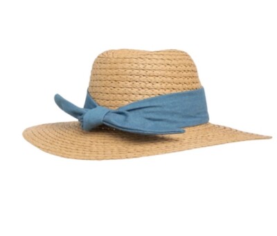 New Vince Camuto 'Lala' Panama Hat with Denim Blue Band