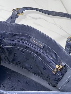Tory Burch ネイビー レザー バッグ TORY BURCH(トリーバーチ) トートバッグ ネイビー レザー - メルカリ