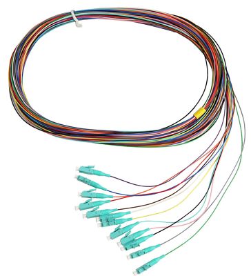 50/125um/900um OM3 Laser Optimized 10G LC/PC Color Coded Pigtails, 3 Meters (...