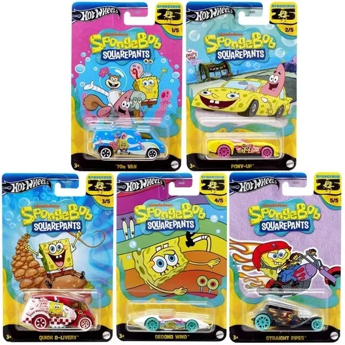 Hot Wheels Spongebob Squarepants Diecast Cars Full Set of 5 Vehicles