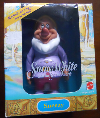 Disney SNEEZY Dwarf Color Change Doll Mattel Thailand Barbie Snow White 7 Dwarve