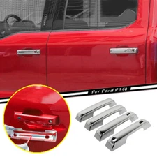 For 2021-2023 Ford F150 F-150 ABS Chrome Look Door Handle Decor Cover Trim 4PCS