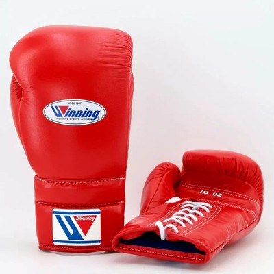 Professional Boxing Gloves Made of Real Leather Lace-Up Winning  Boxing Gloves