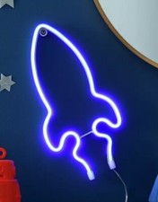 Argos Home Blue Neon Rocket Shaped Light - Battery Operated With Timer